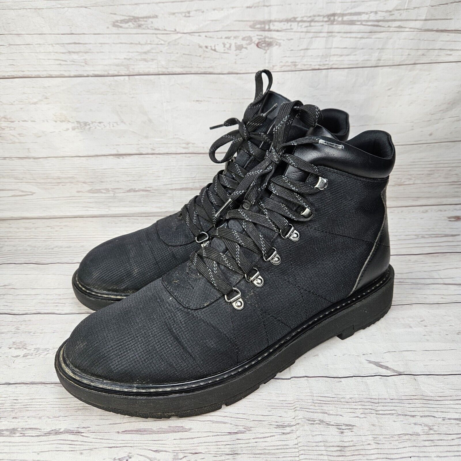Mens Fitflop Black Lace Up Boots Aa3090 Size 12 Mens Fitflop Black Lace Up Boots Aa3090 Size 12